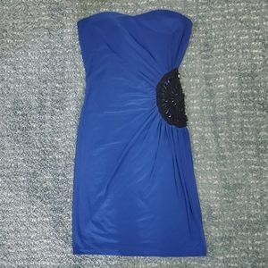 Small Blue tube top dress with sexy side beads